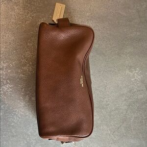Coach Brown Leather Toiletry Bag with Classic Design